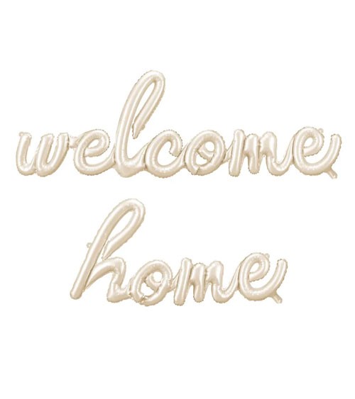 Folienballon-Schriftzug "Welcome Home" - creme - 335 x 71 cm