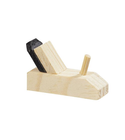 Mini Holz-Hobel - natur - 3 x 2 cm