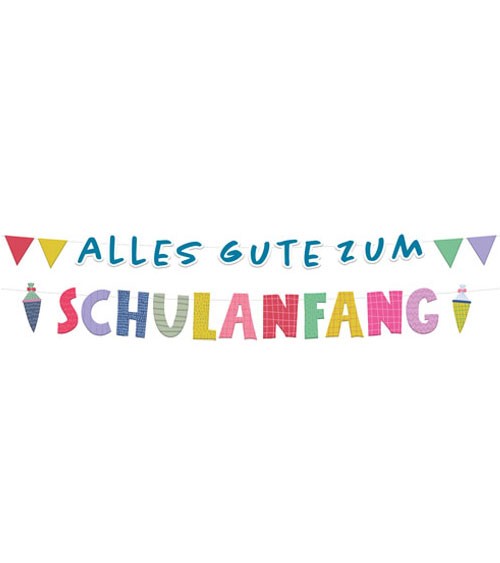 Girlande "Alles Gute zum Schulanfang" - 2-teilig