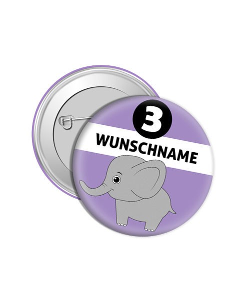 Dein Button „Elefant“ - Wunschtext