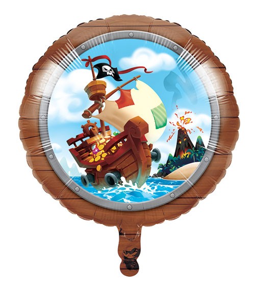 Runder Folienballon "Piratenschatz" - 45 cm