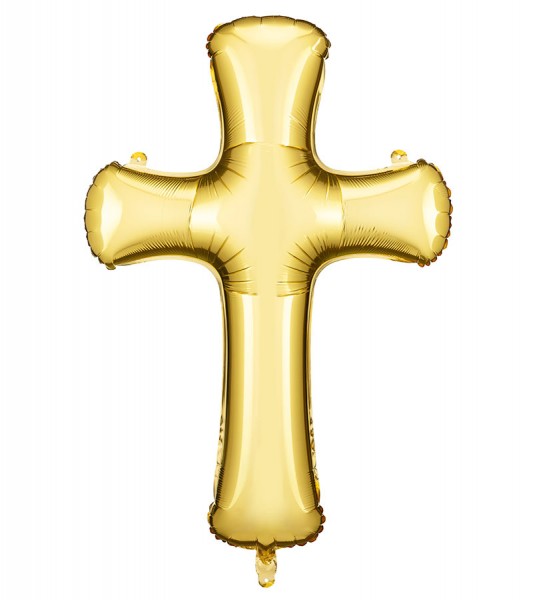 Supershape-Folienballon "Goldenes Kreuz" - 74,5 x 103,5 cm