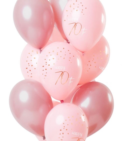 Luftballon-Set "Elegant Lush Blush - 70. Geburtstag - 12-teilig