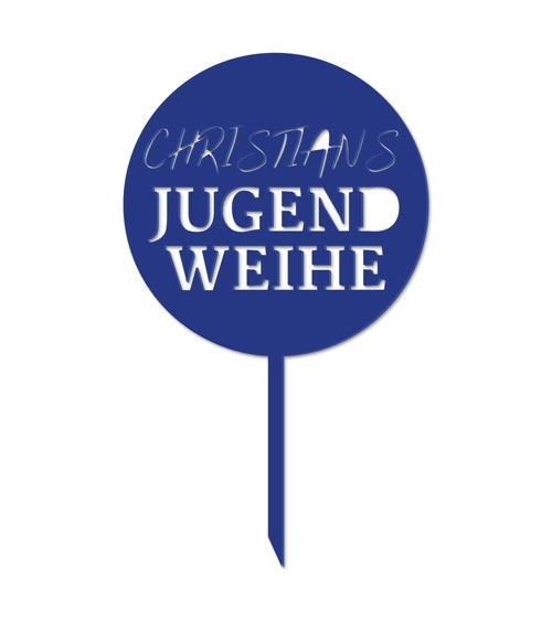 Dein Cake-Topper "Jugendweihe - Rund" aus Acryl - Wunschtext