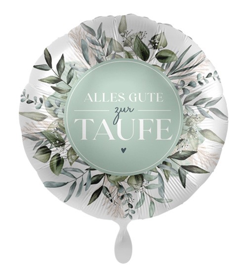 Folienballon "Alles Gute zur Taufe" - Eukalyptus - 43 cm
