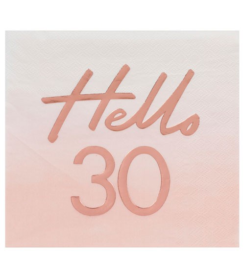 Servietten "Mix it up" - Hello 30 - ombre rosa, rosegold - 16 Stück