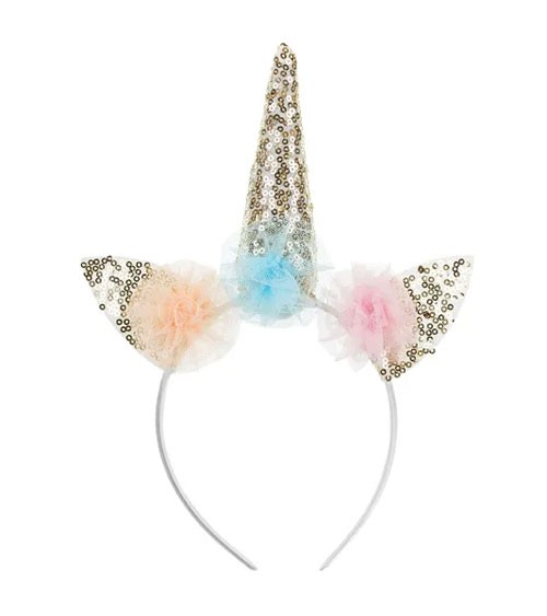 Kinder Haarreif "Unicorn" mit goldenen Pailletten