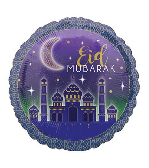 Runder Folienballon "Eid Mubarak" - 43 cm