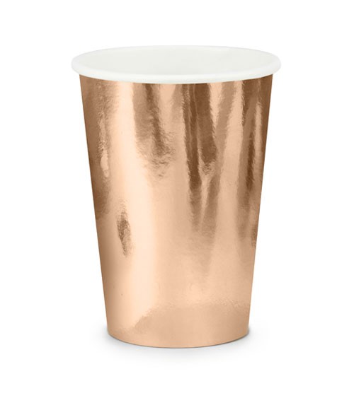 Pappbecher - metallic rosegold - 6 Stück