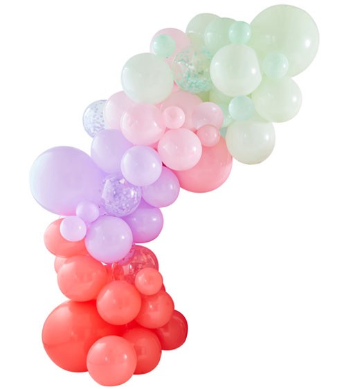 Ballongirlande - pink, lila, rosa, mint - 70-teilig