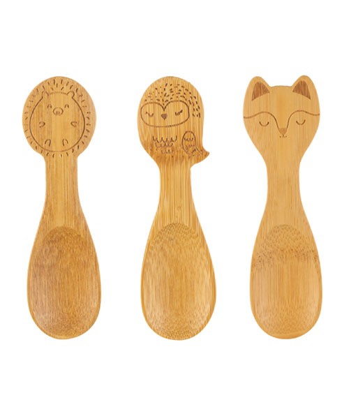 Baby-Löffel-Set aus Bambus "Woodland" - 3-teilig