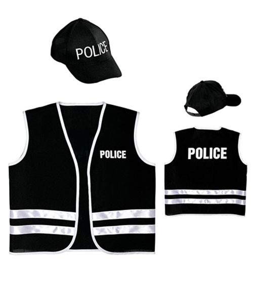 Kinderweste & Kappe "Polizist" - Größe 140