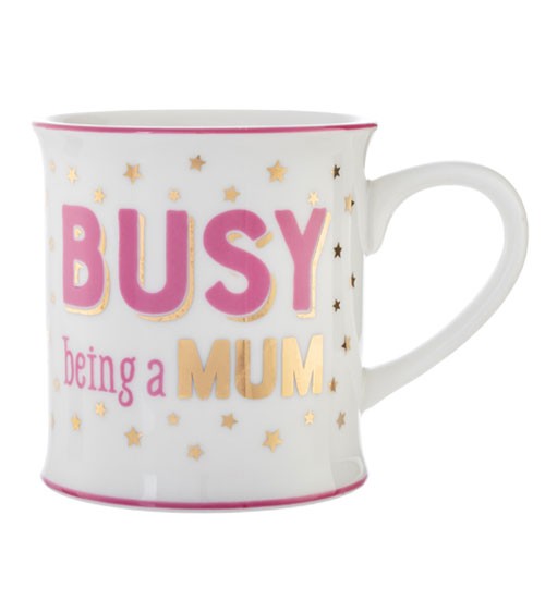 Tasse aus Porzellan "Busy being a Mum"