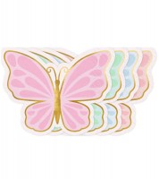 Shape-Servietten "Schmetterling" - pastell - 12 Stück