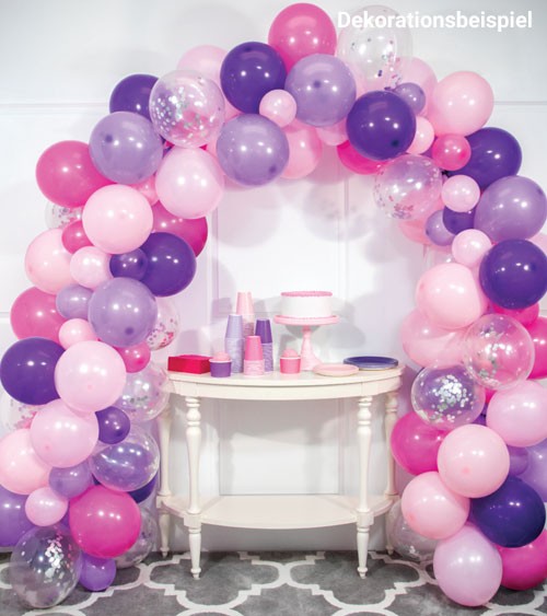 Ballongirlanden-Set "Lila und Pink" - 112-teilig