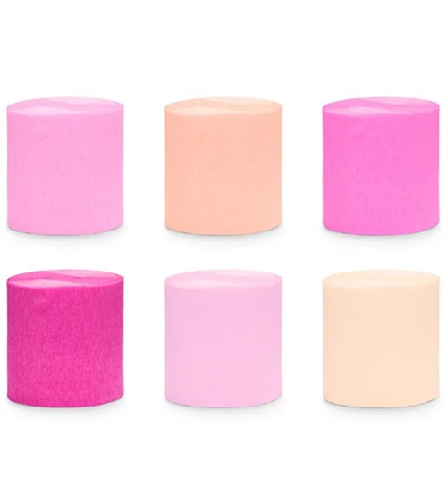 Kreppband-Set - Farbmix Pfirsich & Rosa - 10 m - 6-teilig