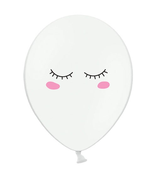 Luftballons "Dreamy Eyes" - weiß - 6 Stück