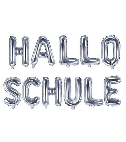 Folienballon-Set "Hallo Schule" - silber