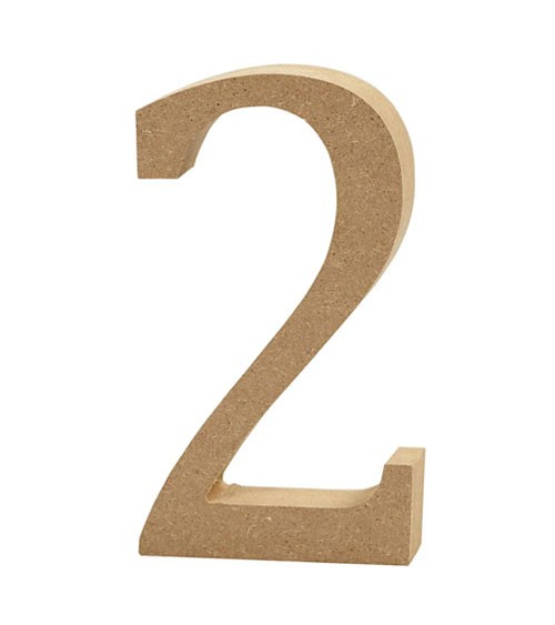 Aufsteller-Zahl aus MDF "2" - 13 cm