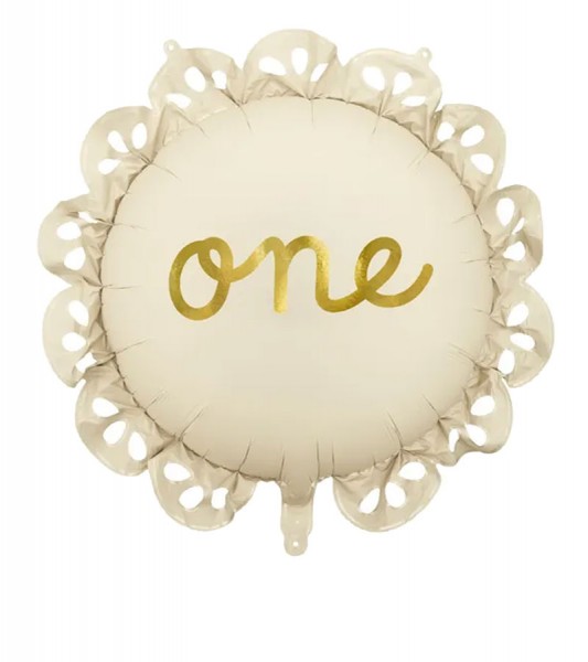 Folienballon mit Rüschen "one" - 78 x 71 cm