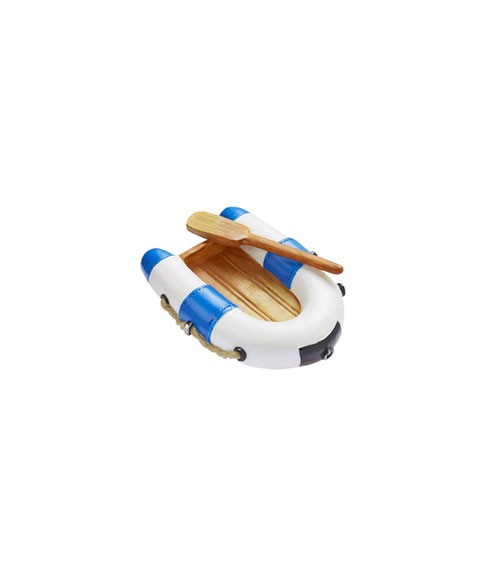 Mini Schlauchboot - blau, weiß - 7 x 5 cm