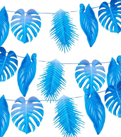 Motivgirlande Palmenblätter - blau - 1,5 m
