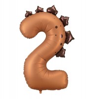 Großer Zahlenballon "Dinosaurier" - Zahl 2 - 105 cm