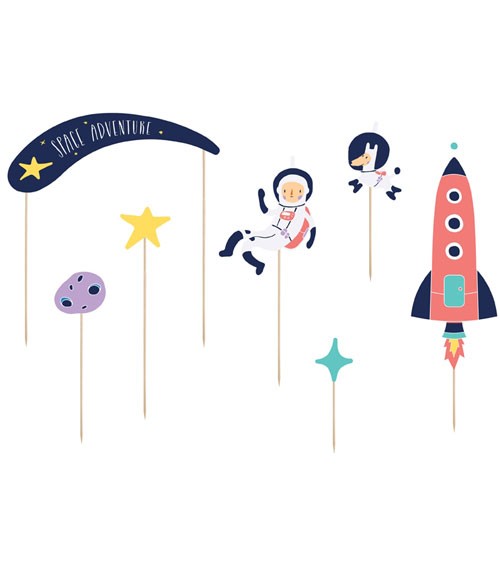 DIY Cake Topper "Space Party" - 7-teilig