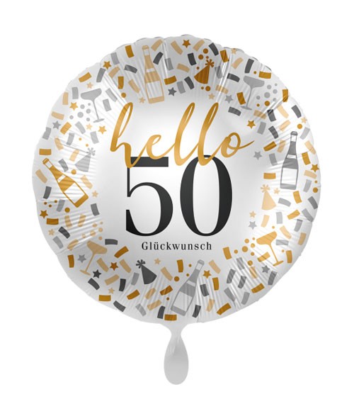 Folienballon "Hello 50 - Glückwunsch"