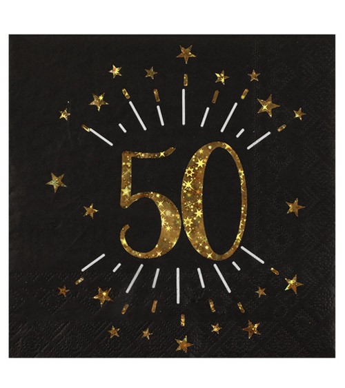 Servietten Sparkling Gold 50 Geburtstag 10 Stuck