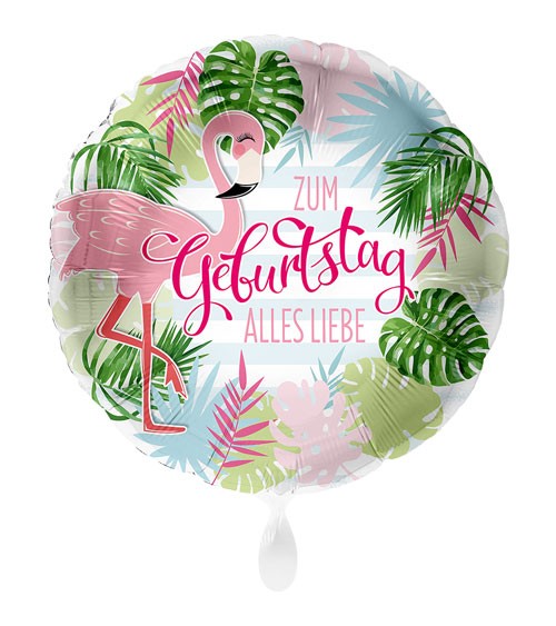 Folienballon mit Flamingo "Zum Geburtstag alles Liebe"
