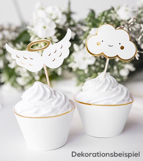 Cupcake-Picks "Wolken und Engelsflügel" - 6 Stück