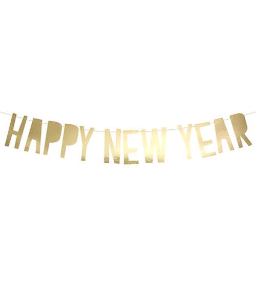 "Happy New Year"-DIY-Girlande - metallic gold - 90 cm