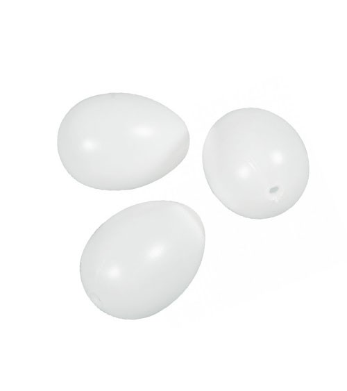 Eier aus Kunststoff - weiß - 4,5 cm - 12 Stück