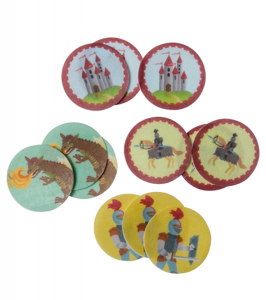 Essbare Muffinaufleger "Ritter & Drache" - 12 Stück