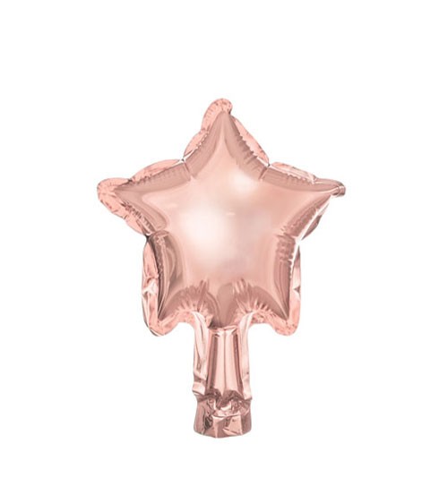 Mini-Folienballons "Stern" - rosegold - 12 cm - 25 Stück