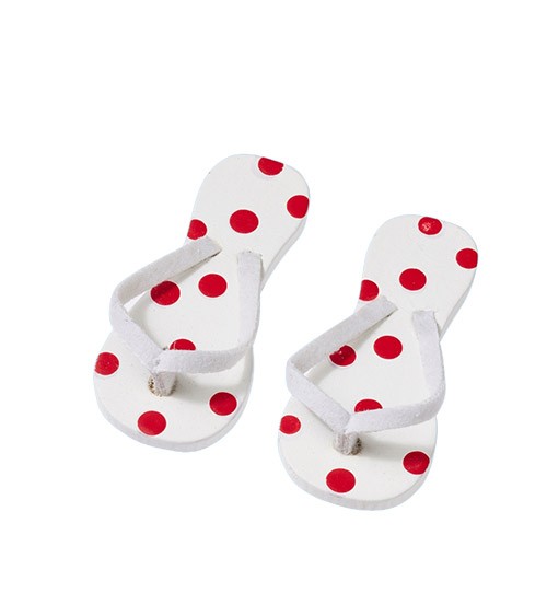 Mini Flip-Flops - rot gepunktet - 4,5 cm - 2 Paar
