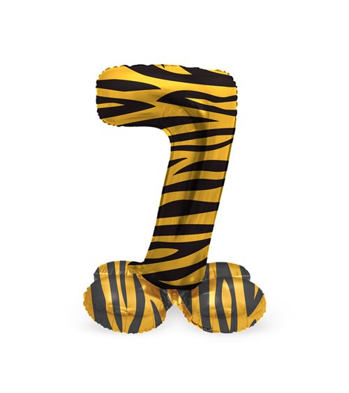 Stehender Folienballon Zahl "7" - Tiger Chic - 41 cm