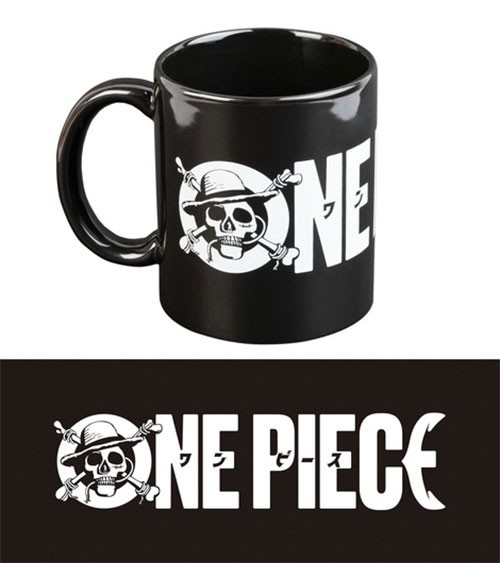 One Piece Tasse mit Logo - Keramik - schwarz-weiß