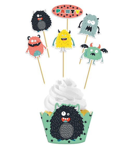 Cupcake-Deko-Set "Monster Bash" - 12-teilig