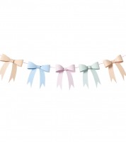 DIY Schleifen-Girlande aus Papier - pastell - 2 m