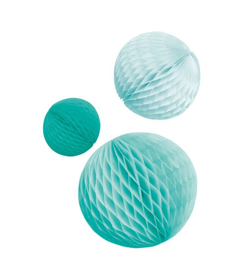 Wabenball-Set "Farbmix Aqua" - 3-teilig