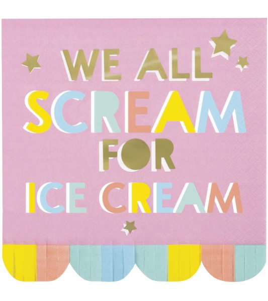 Servietten "We all scream for ice cream" - 16 Stück