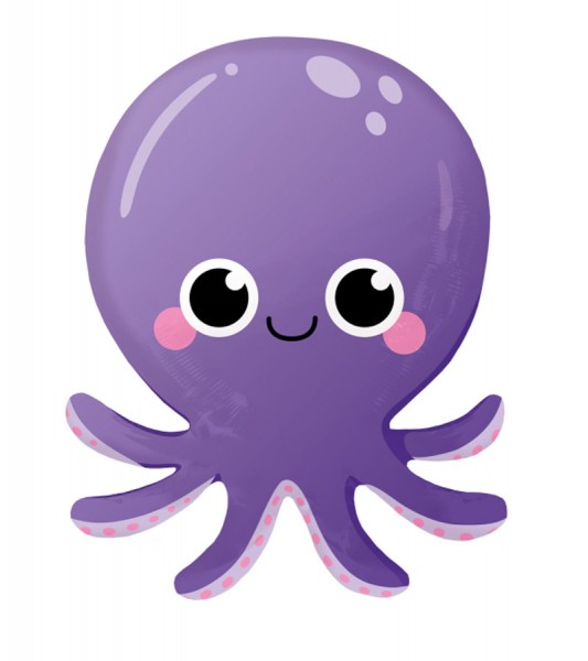 JuniorShape-Folienballon "Niedlicher Tintenfisch" - 35 x 53 cm