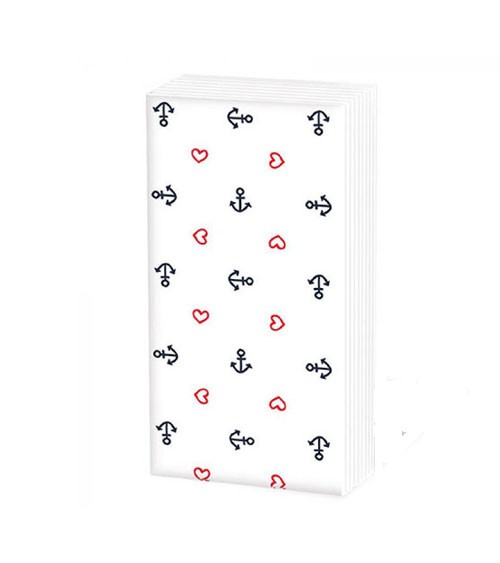 Papiertaschentücher "Anchor Heart White" - 10 Stück