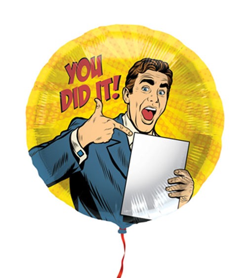 Runder Folienballon "You did it!" - 45 cm