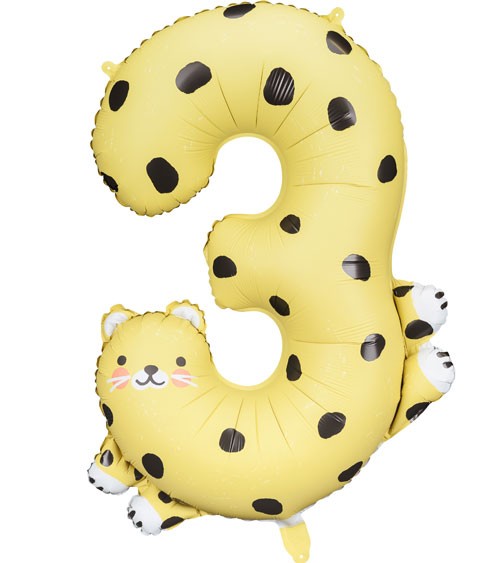 Großer Zahlenballon "Gepard" - Zahl 3