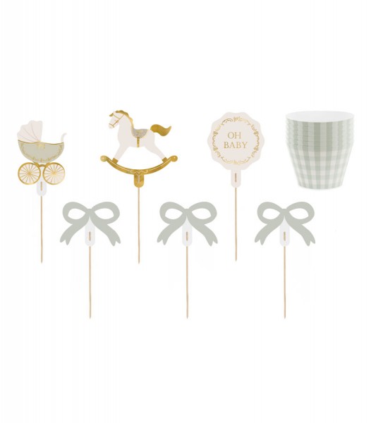 Cupcake-Deko-Set "Oh Baby" - 12-teilig