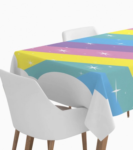 Tischdecke aus Kunststoff "Regenbogen" - 120 x 180 cm