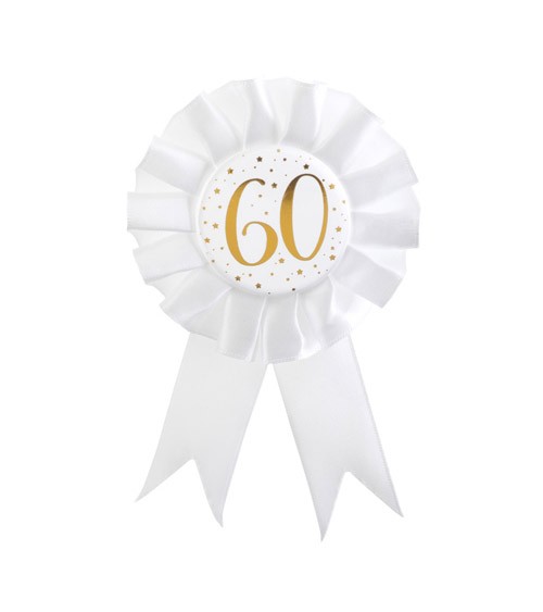 Geburtstagsorden "60" - weiß, gold